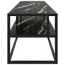 TV Cabinet Black with Black Marble Glass 160x40x40 cm Image 3