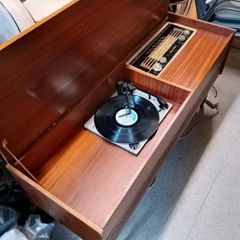 Vintage radio record player
