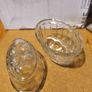 SET OF 2 Vintage 1950 clear glass, six-ball top, small jelly mould, half pint. Image 6