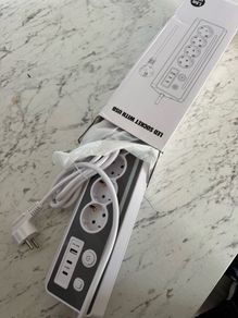 4 Way Extension Socket with USB Charging Ports White