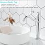 Bathroom Basin Mixer Tap, Mono High Rise Tap for Counter top Basin, Tall Traditional Sink Faucet with Ceramic Lever, Washroom Classic Taps, 360 Swivel, Retro Style, Brass, Chrome Image 2