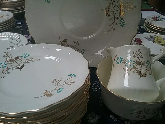China Bread/Cake Plate +Serving Plates + Jug and Sugar Bowl