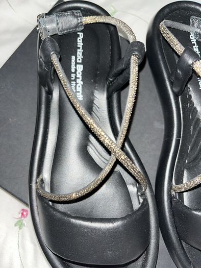 Black and silver sandals