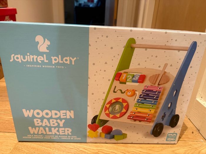 Baby wooden activity walker
