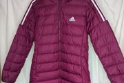 Adidas Burgundy Padded Hooded Jacket / Coat Size M