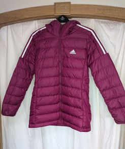 Adidas Burgundy Padded Hooded Jacket / Coat Size M