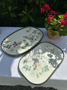 Vintage Serving Kitchen Trays Marks & Spencer St. Michael White Flowers