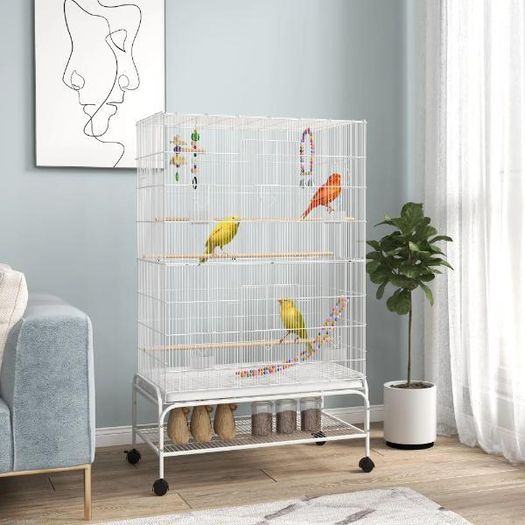 Bird Cage with Stand White