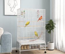 Bird Cage with Stand White