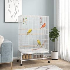 Bird Cage with Stand White