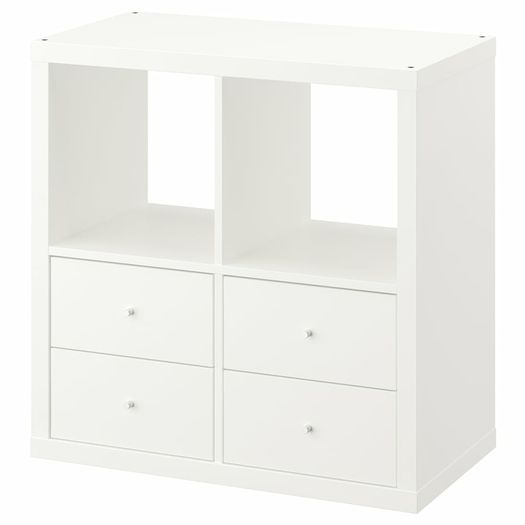 Boxed IKEA Kallax shelving unit