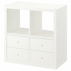 Boxed IKEA Kallax shelving unit