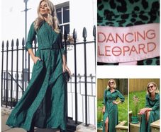 Dancing leopard viral dove dress chic leopard print green pockets