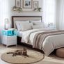 Bedside Table Set of 2, Side Table with Charging Station and Led Lights Image 4