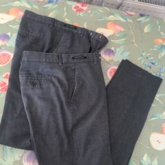 Grey Stretch School Trousers x2