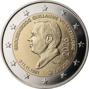 Luxemburg 2 Euro Commemorative Coin 2026 - Grand Duke's Official Birthday. Uncirculated.