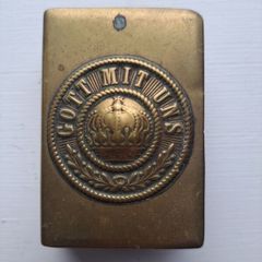 Antique WW1 German Military Brass Matchbox Holder Gott Mit Uns "God With Us