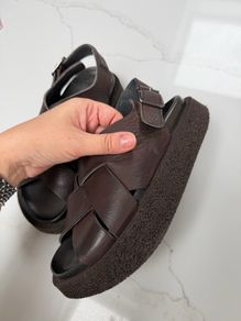 Lofina woven leather sandals UK5