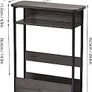 Narrow Side Table with Storage Shelf, 3 Tier Slim End Table Modern Sofa Table for Narrow and Small Spaces, 24.6 Inch Height Bedside Table Small Nightstand with Magazine Rack Space Saving/ Grey (FREE SHIPPING) Image 8