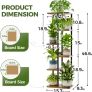 6 Tier Plant Stands Indoor, Corner Shelf Tall Plant Stand for Multiple Indoor Plants, Metal Tiered Display Stand for Living Room Balcony Garden Patio, Brown Image 4