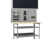 Workbench with Three Wall Panels and One Cabinet