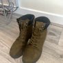 Women's Green Suede Lace-up Boots with Block Heel - Size UK 5 Image 3