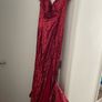 Red sequin off shoulder debs dress Image 8