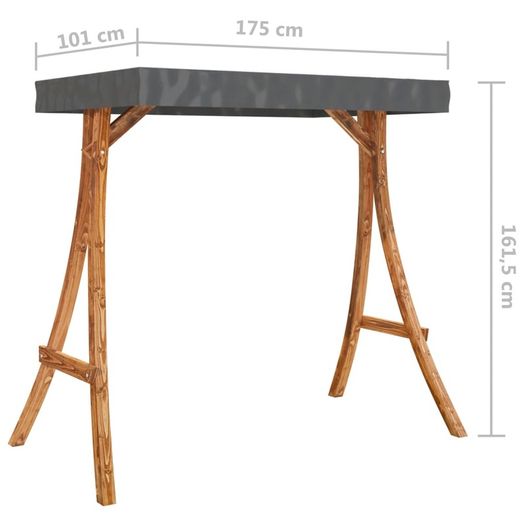 Swing Frame with Anthracite Roof Spruce Wood with Teak Finish