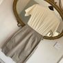 COS Gathered Zip-up Dress Off-white Grey / Brown Knee Length MIDI Size EUR 34 XS Image 6