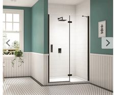1200mm Merlyn Black Recessed Hinged Shower Door