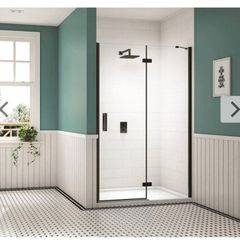 1200mm Merlyn Black Recessed Hinged Shower Door
