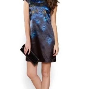 Beautiful peacock feather print dress
