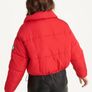 Red DKNY Puffer Style Cropped Jacket Image 5
