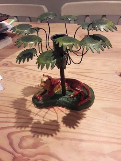 metal Tiger candlestick