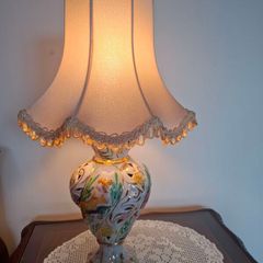 Vintage porcelain table lamp.  Italy.