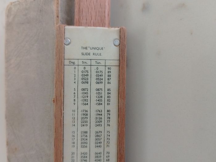 Vintage "Unique" Legible Slide Rule Model 95 C with Original Box  Made in England