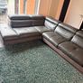 Miro Grey Leather L shape Sofa Image 5