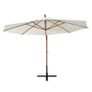 Hanging Parasol 350 cm Wooden Pole White Image 4