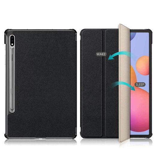 Premium Smart Cover For Samsung Galaxy Tab S7 Trifold Case Black