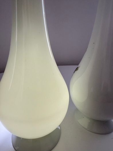 Pair of Antique Victorian Opaline Glass Vases. Japonisme Aesthetic Movement c.1880 to1900