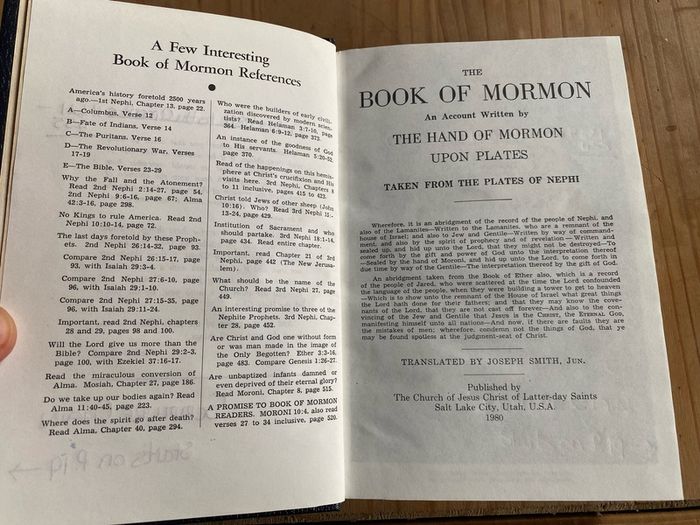 The Book of Mormon by Joseph Smith 1980