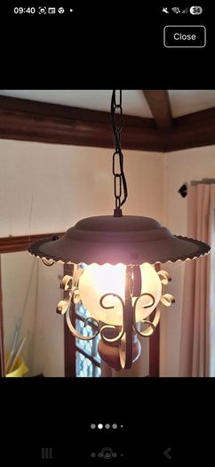 Vintage 1970s rustic pendant light