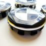 Set of 4 brand new 56mm BMW BLACK / WHITE alloy wheel caps 56 Image 2