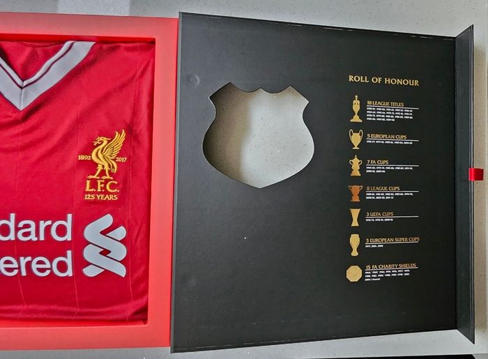 Official Liverpool FC 125th Anniversary Limited Edition Double Shirt Box Set - Size Large (Pristine Condition)