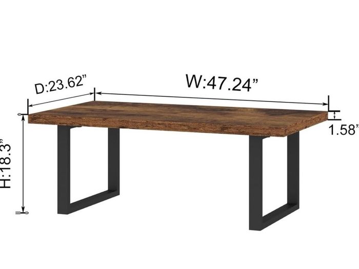 Rustic Living Room Table, Simple Industrial Rectangle Coffee Table, Modern Minimalist Farmhouse