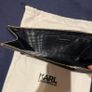 Karl Lagerfeld black leather clutch with dust bag Image 3
