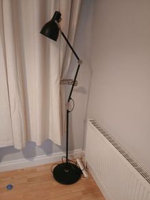 Dark green floor lamp
