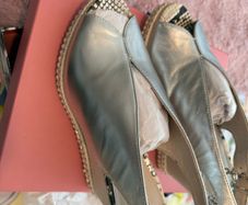 Silver leather wedges - Reduced to sell