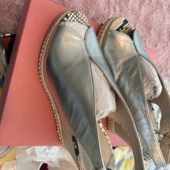Silver leather wedges - Reduced to sell