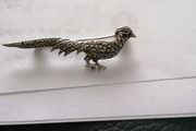 pheasant brooch vintage sterling silver